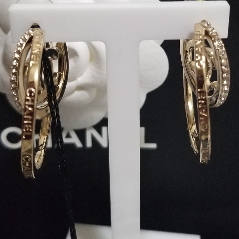 Chanel CC Gold & Christals Earnings - Picture 10 of 16